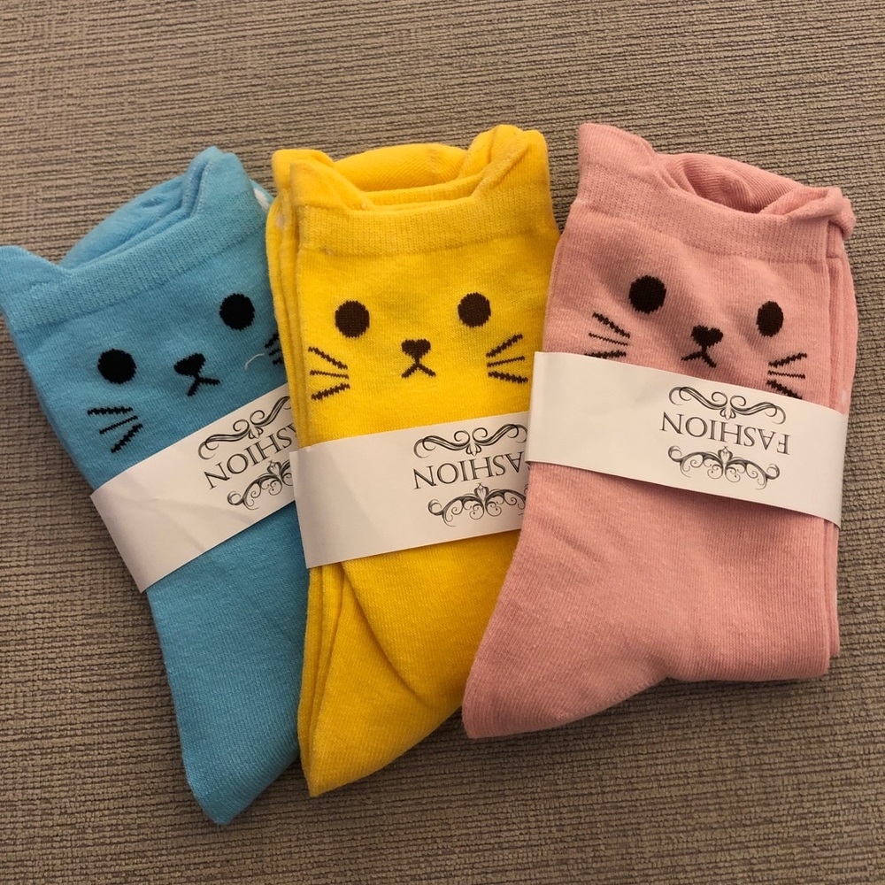 3 Pack Cat Socks